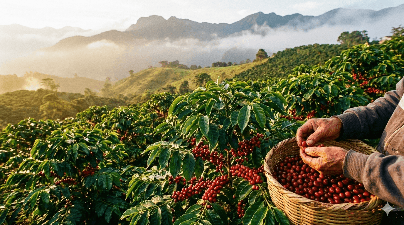 Coffee farm landscape in Colombia